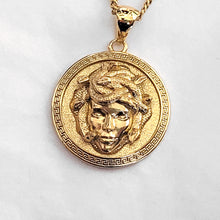 Load image into Gallery viewer, 14k 18k gold medusa necklace pendant 1 for men
