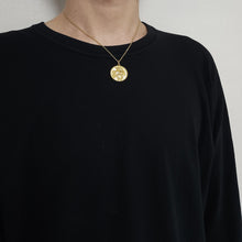 Load image into Gallery viewer, 14k 18k gold circle unicorn pendant necklace for women and men
