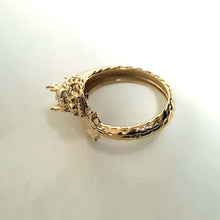 Load image into Gallery viewer, 14k 18k gold dragon ring 1 with diamonds
