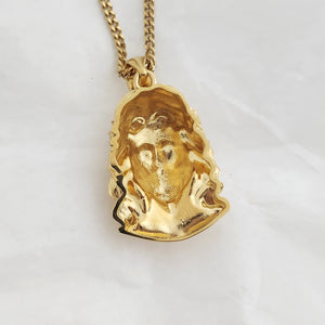 14k 18k gold Jesus pendant necklace 3