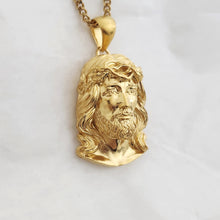 Load image into Gallery viewer, 14k 18k gold Jesus pendant necklace 3
