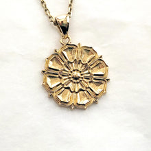 Load image into Gallery viewer, men&#39;s and women&#39;s lotus pendant necklace in 14k and 18k gold
