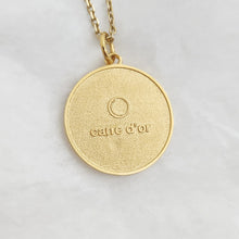 Load image into Gallery viewer, 14k 18k gold circle unicorn pendant necklace for women and men

