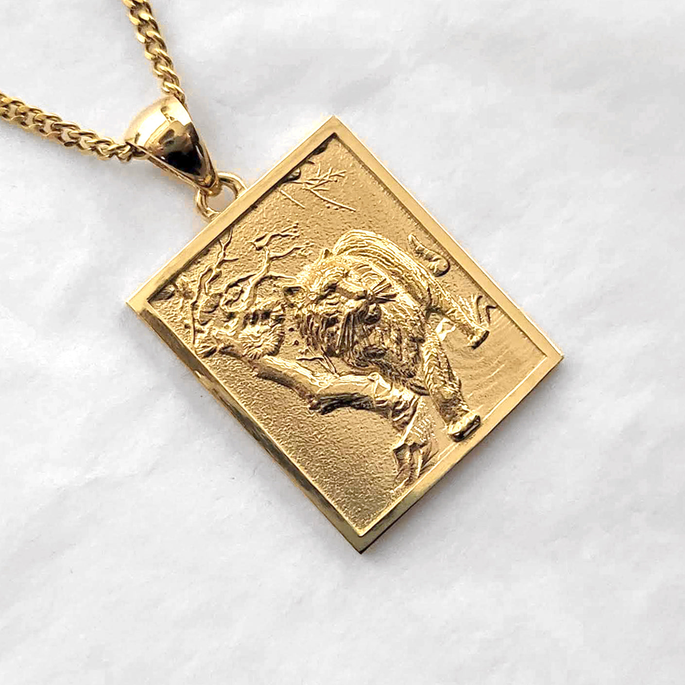 14k gold tiger pendant discount