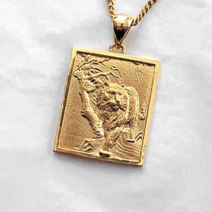 14k 18k gold tiger necklace pendant 2 for men
