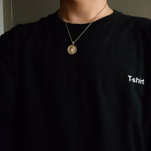 14k 18k gold oval Jesus pendant necklace 1