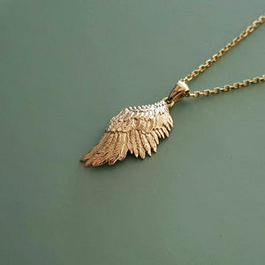 14k 18k gold angel wing pendant necklace 1 Medium