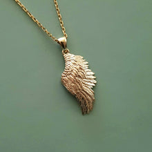 Load image into Gallery viewer, men&#39;s and women&#39;s angel wing pendant necklace in 14k and 18k gold
