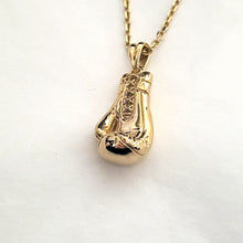 Load image into Gallery viewer, 14k 18k gold boxing glove pendant necklace
