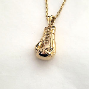 14k 18k gold boxing glove pendant necklace