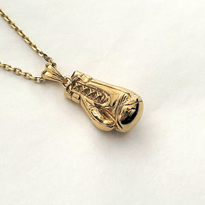 14k 18k gold boxing glove necklace pendant for men