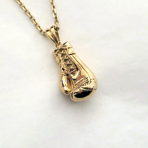 14k 18k gold boxing glove pendant necklace
