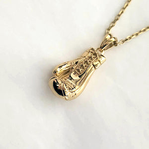 14k 18k gold boxing glove pendant necklace