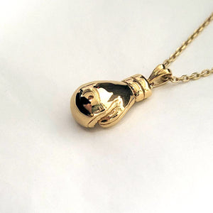 14k 18k gold boxing glove pendant necklace