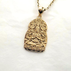 14k 18k gold Buddha pendant necklace 2 Medium