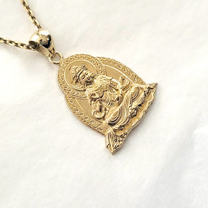 14k 18k gold Buddha pendant necklace 1 Large