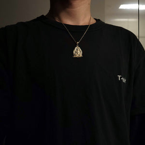 14k 18k gold Buddha pendant necklace 1 Large