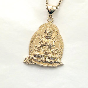 14k 18k gold Buddha pendant necklace 1 Large