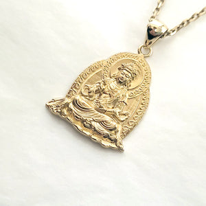 14k 18k gold Buddha pendant necklace 1 Large