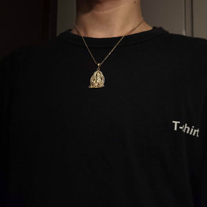 14k 18k gold Buddha pendant necklace 1 Large