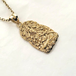 14k 18k gold buddha necklace pendant 2 Large for men