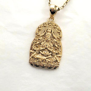 14k 18k gold buddha necklace pendant 2 Large for men