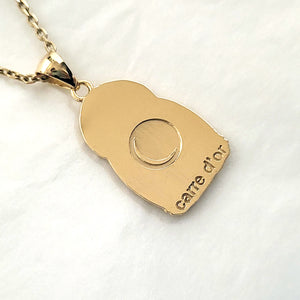 14k 18k gold buddha pendant necklace 2 Large