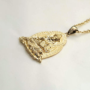 14k 18k gold buddha necklace pendant 1 Medium for women and men