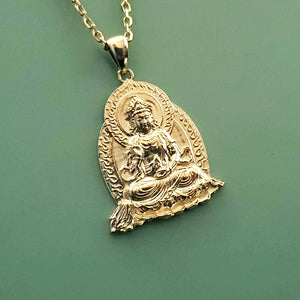 14k 18k gold buddha pendant necklace 1 Medium