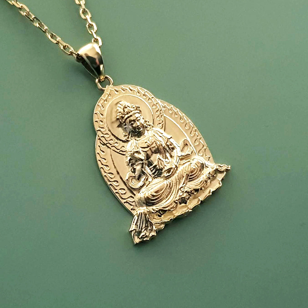 18k gold buddha necklace discount