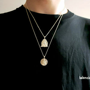 14k 18k gold buddha necklace pendant 1 Medium for women and men