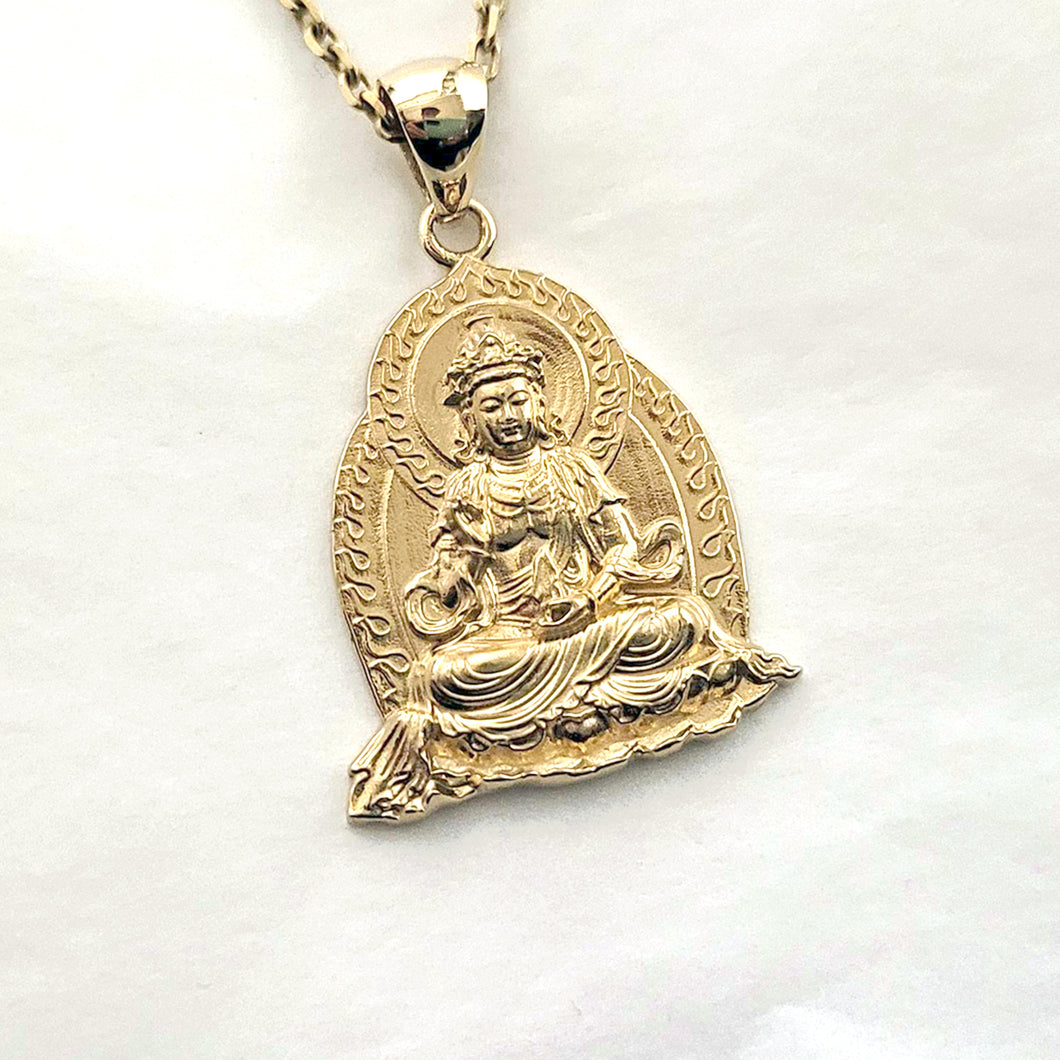 18k 14k gold buddha necklace pendant 1 Large for men