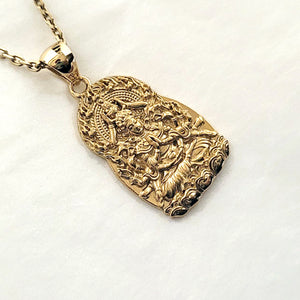 14k 18k gold buddha pendant necklace 2 Large