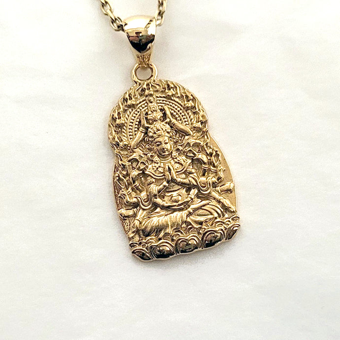 men's Buddha pendant necklace in 14k and 18k gold
