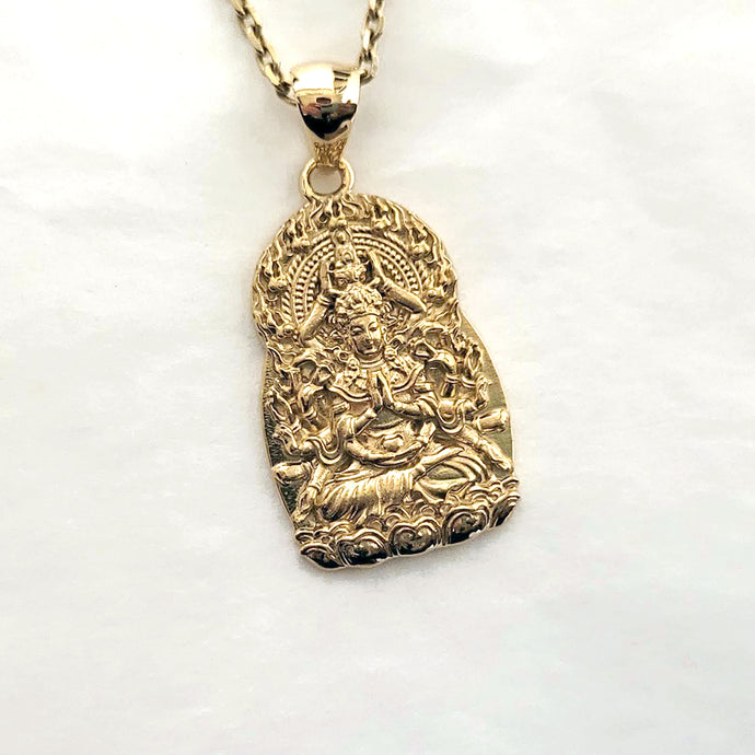 men's and women's Buddha pendant necklace in 14k and 18k gold