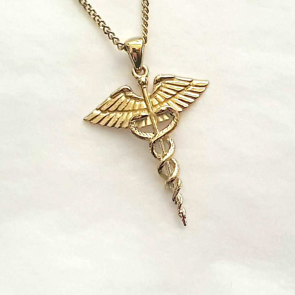 Caduceus clearance pendant gold