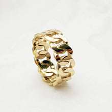 Load image into Gallery viewer, 14k 18k gold chain ring 1 M 8mm for men and women
