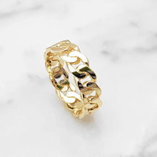 Load image into Gallery viewer, 14k 18k gold chain ring 1 S 6mm mens womens ring

