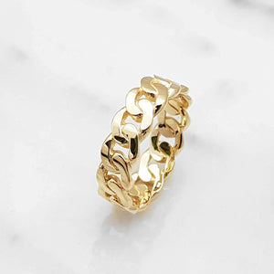 14k 18k gold cuban chain ring 1 Small 6mm