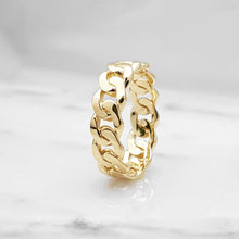 Load image into Gallery viewer, 14k 18k gold cuban chain ring 1 Small 6mm

