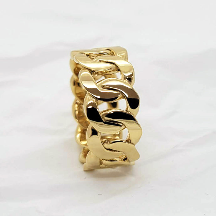 women's and men's chain ring in 14k and 18k gold