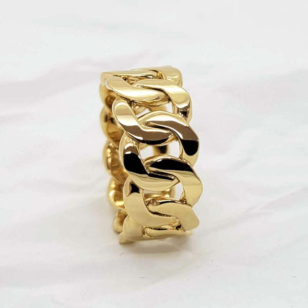 women's and men's chain ring in 14k and 18k gold
