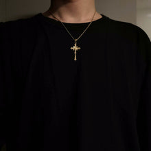 Load image into Gallery viewer, 14k 18k gold crucifix pendant necklace 3 Large 40mm
