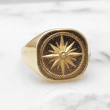 Load image into Gallery viewer, 14k 18k gold men&#39;s compass ring 1
