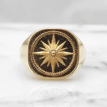 Load image into Gallery viewer, 14k 18k gold men&#39;s compass ring 1

