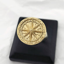 Load image into Gallery viewer, 14k 18k gold circle compass ring 2
