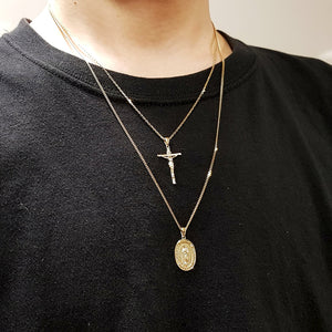 14k 18k gold crucifix pendant necklace 1 Mini 23mm