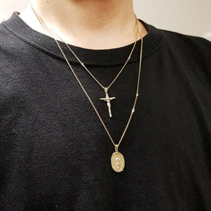 14k 18k gold crucifix cross necklace pendant 1 S 23mm womens necklace