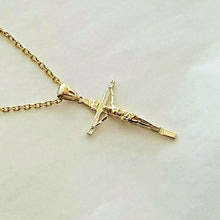 Load image into Gallery viewer, 14k 18k gold crucifix pendant necklace 1 Mini 23mm
