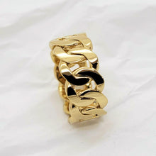 Load image into Gallery viewer, 14k 18k gold wide cuban chain ring 1 Large 10mm
